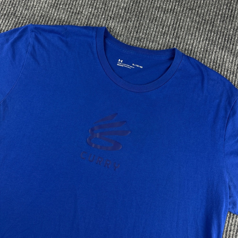 Under Armour Stephen Curry SC30 Graphic T-Shirt Mens XL Royal Blue Loose Fit Tee